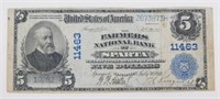 $5 Farmers National Bank of Sparta Note - Charter