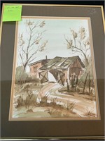 Thomas Van Sant Watercolor Country Barn