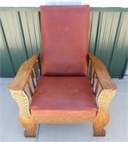 Antique Oak Reclining Morris Chair