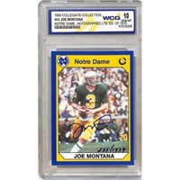 1990 Joe Montana Signed Collegiate Card Wcg 10