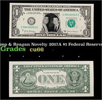 Trump & Reagan Novelty 2017A $1 Federal Reserve No