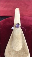 10k yellow gold ring with amethyst stone