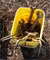 Bucket of antique tools