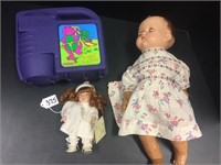 VINTAGE DOLL, SM. COLLECTOR DOLL, BARNEY LUNCHBOX