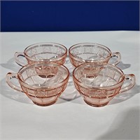 4 pink Doric cups