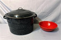 Vintage Graniteware Canner Stock pot/bowl