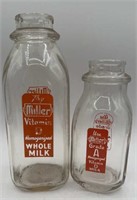 2-Miller Milk Bottles