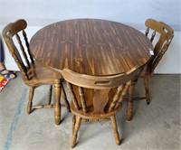 DINING TABLE AND 3 CHAIRS WITH LEAF