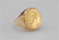 RUSSIAN 5-RUBLE 1898 COIN RING