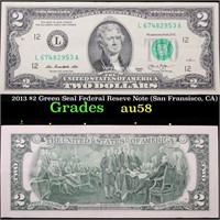 2013 $2 Green Seal Federal Reseve Note (San Fransi