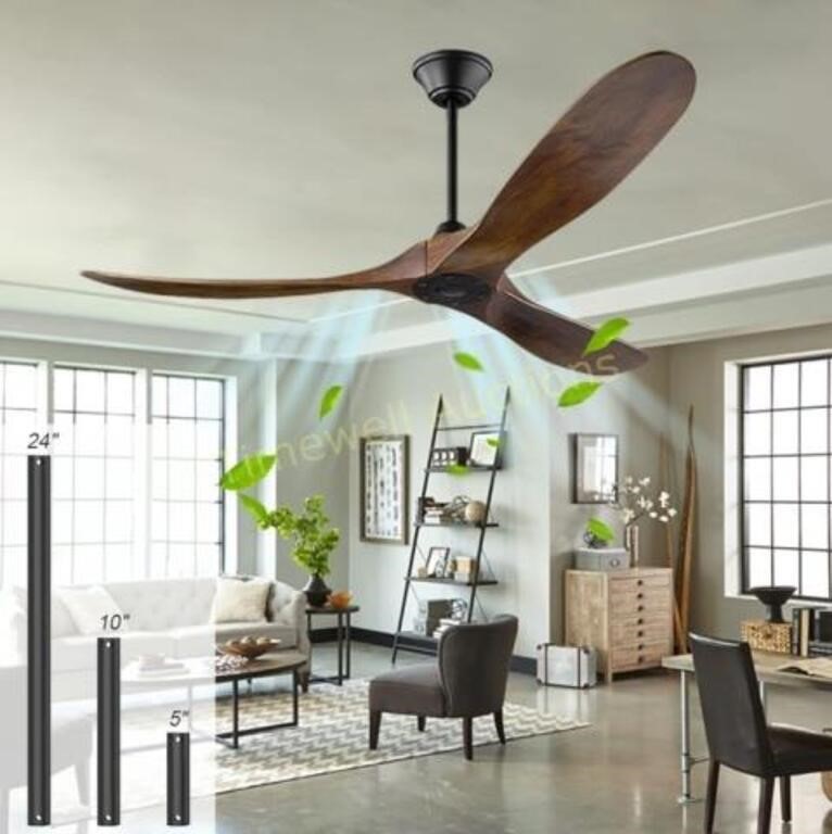NWIASS 52 Inch Outdoor Ceiling Fans 3 Blade