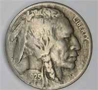 1925 s Better Date F-VF Grade Buffalo Nickel
