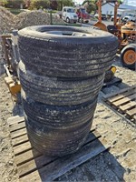 Stack of Tires & Rims (4) Bridgestone 245/75R16