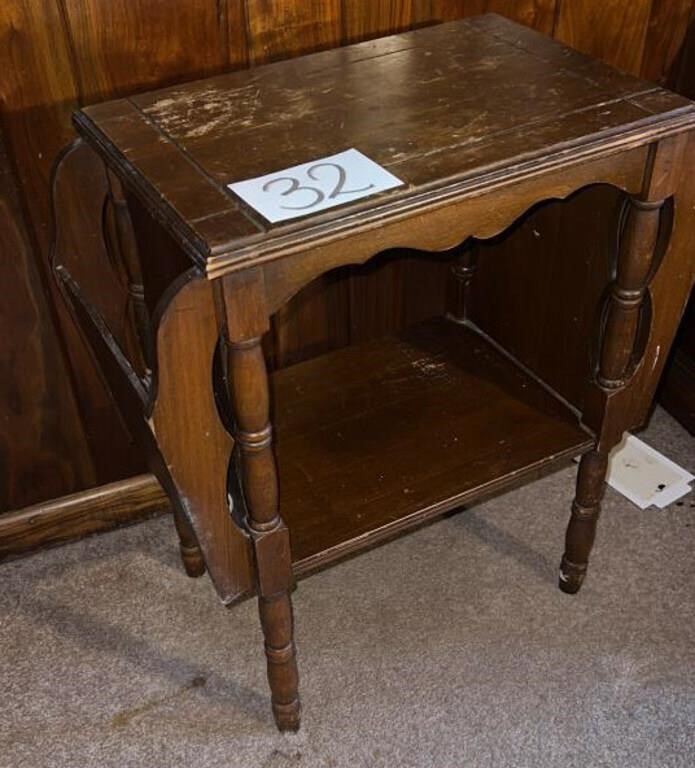 Wooden Side table, magazine rack