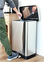 20gal Step-On Trash Can, Stainless Steel