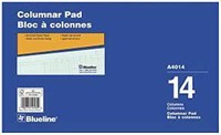 Blueline Columnar Pad, Glued Top Binding,