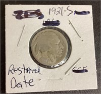 1921-S Buffalo nickel