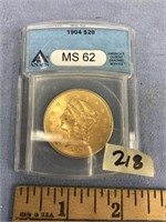 Choice on 4 (215-218):  US Lady Liberty Gold $20 c