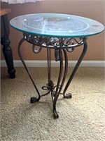 glass top side table