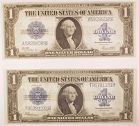 Pair of Series 1923 Silver Certificate $1 Notes