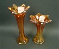 (2) Imperial Miniature Morning Glory Swung Vases –