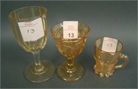 3 pc. Lot: (1) Paneled Stemmed Wine, (1) Colonial