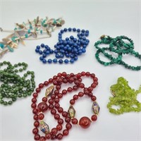 Lot of Stone Beaded Jewelry Necklaces