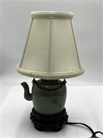 Vintage tea pot made into a lamp