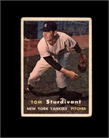 1957 Topps #34 Tom Sturdivant VG to VG-EX+