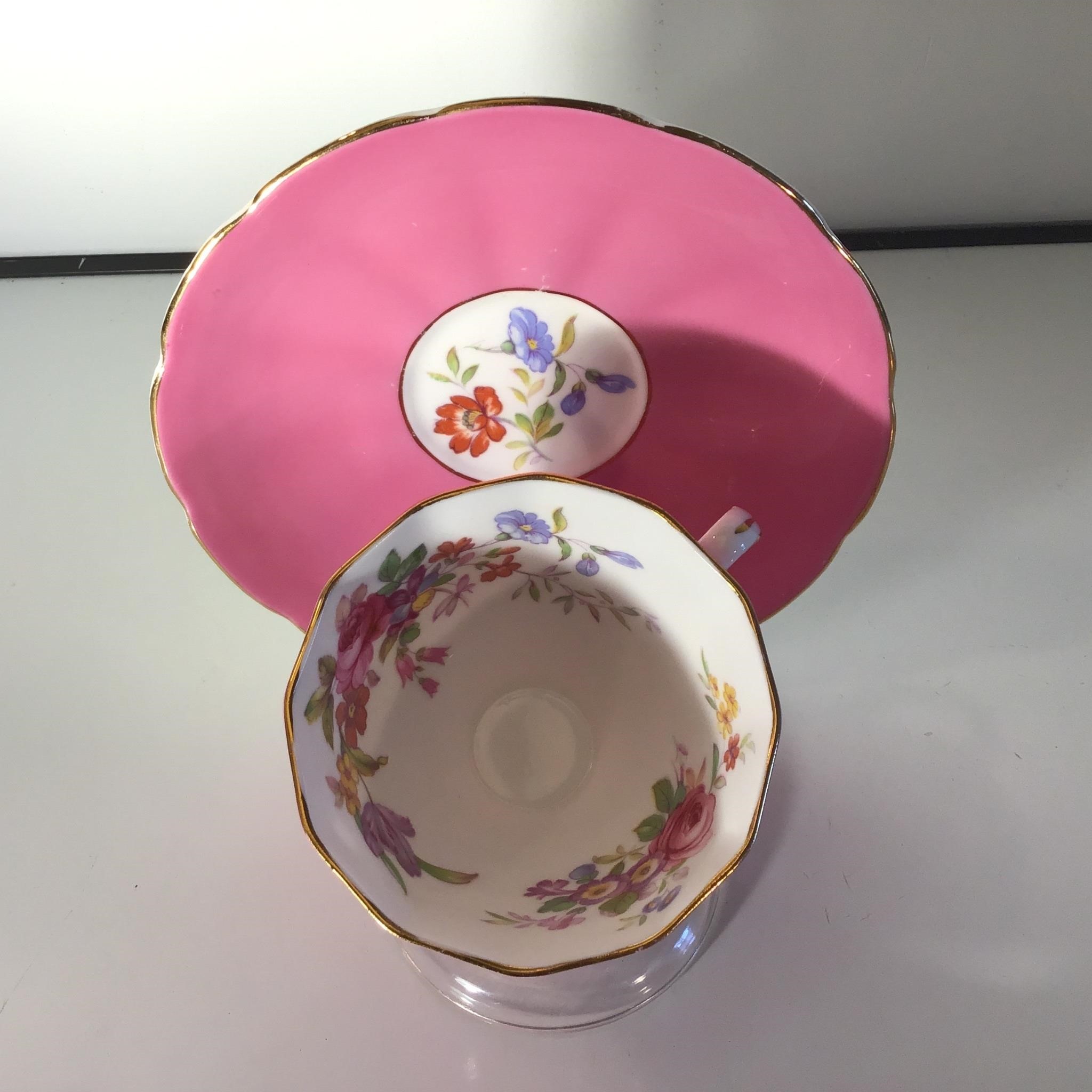 FLORAL PINK TEACUP & SAUCER