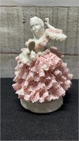 Vintage MZ Ireland Lace Porcelain Figurine 4.75" T