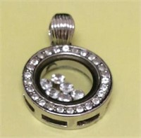 Silver and Floating CZ Pendant