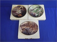 (3) Collector Plates With Boxes & Certificate