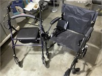 Handicap walker and wheelchair