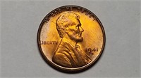 1941 D Lincoln Cent Wheat Penny Gem BU Red