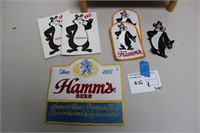 Hamms patches and postcards