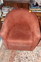 Modern Swivel Upholstered Barrel Back Chair