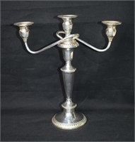 Sterling Silver 3 Candle Candelabra (Weighted)