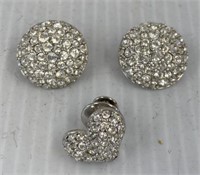 Swarovski earrings and pin
