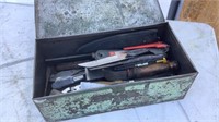 Small Metal Toolbox w/ Tools & Knives