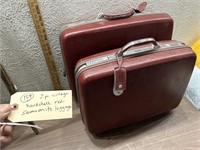 Pair old Samsonite hardshell suitcases w orig key