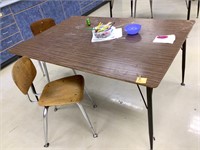 Lot of 3 tables, 2 rectangle 1 square + 12 chairs