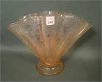 Fenton Crystal Rose Ming  # 847 Mellon Rib Vase