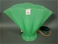 Fenton Jade Green  # 847 Mellon Rib Vase Lamp