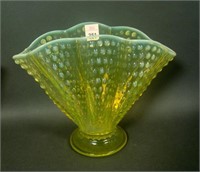 Fent. Topaz Opal # 389 Hobnail Mellon Rib Fan Vase