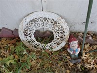 Antique cast iron ring & garden heart decor