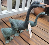 (3) Metal Decorative Outdoor Geese