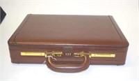 Satchi club chocolate leather briefcase