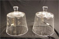 Two Alfresco glass food domes