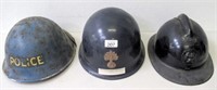 French & Belgian metal police helmets with